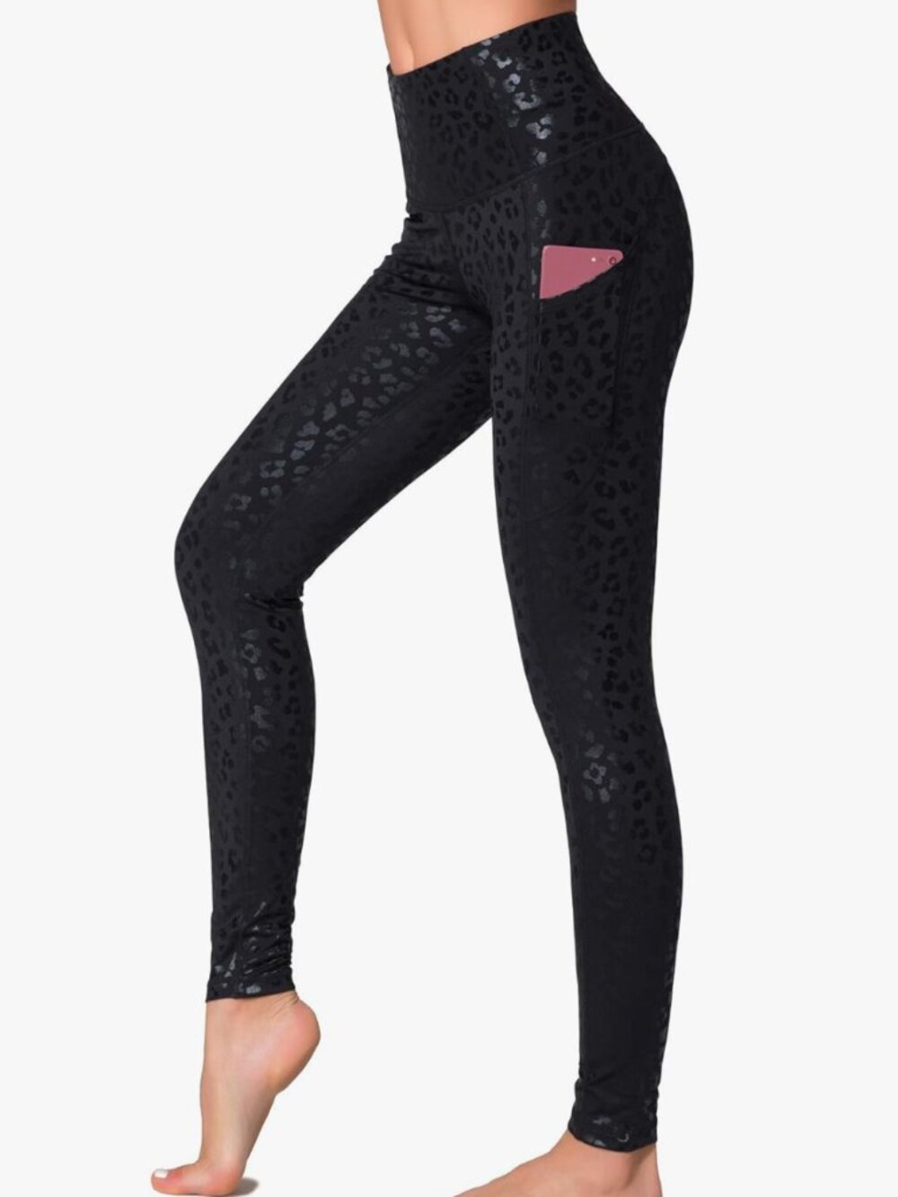 Black Glossy Leopard Print Leggings Bundle of 2. Size XL
